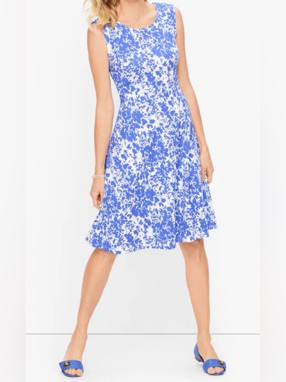 Talbots Knit Jersey Sleeveless Fit & Flare Dress